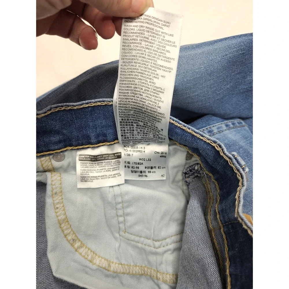 Levis‎ 505 Jeans Mid Rise Med Wash 32x32 Straight Leg Hemmed to 30